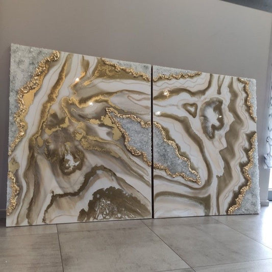 2- panel Resin Geode Wall Art (Design #03)