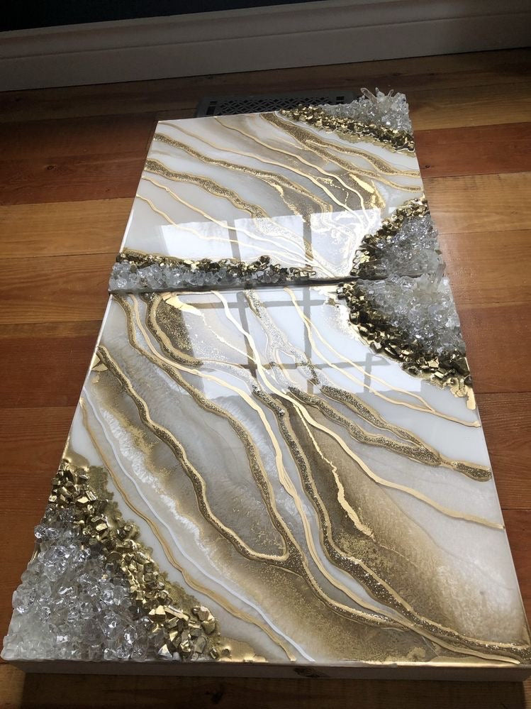 2- panel Resin Geode Wall Art (Design #02)