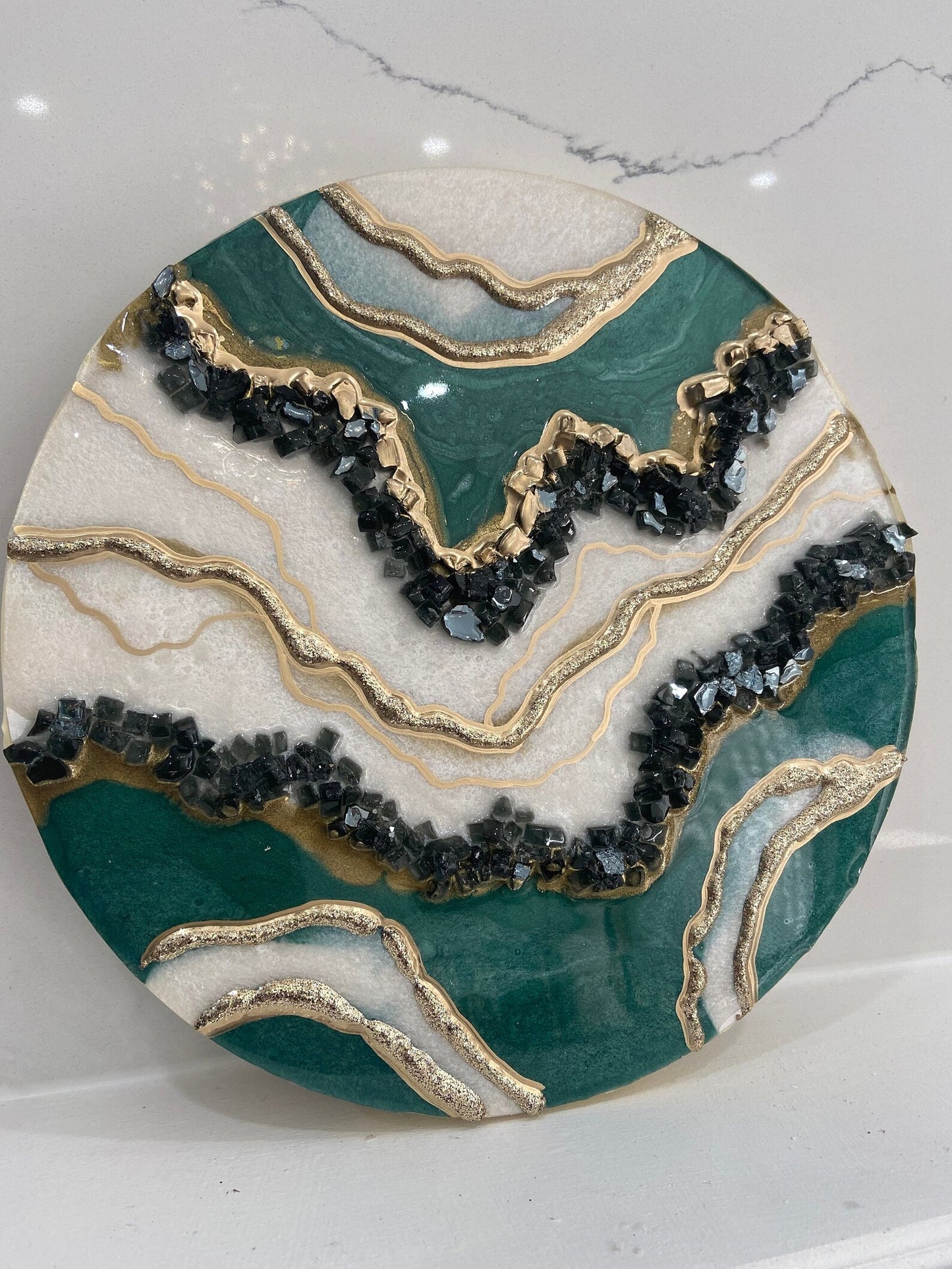 Custom Emerald Green Geode wall Art GE#022