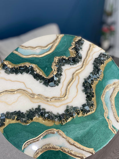 Custom Emerald Green Geode wall Art GE#022