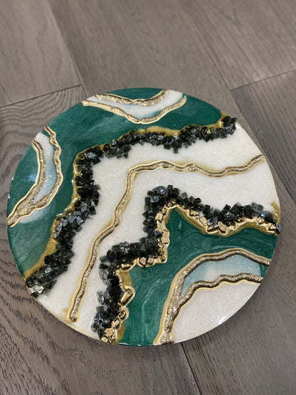 Custom Emerald Green Geode wall Art GE#022