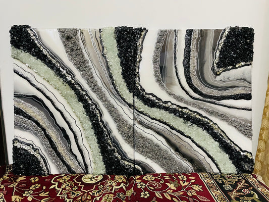 2- panel Resin Geode Wall Art