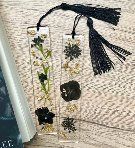 Black Floral Bookmark